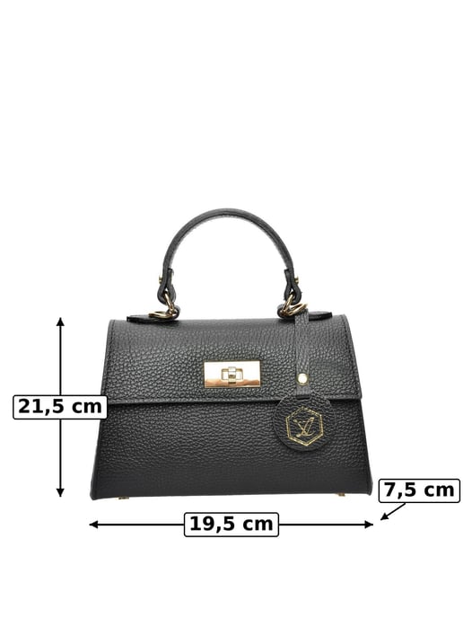 Luisa Vannini Schwarz Rindsledertasche - Image 6
