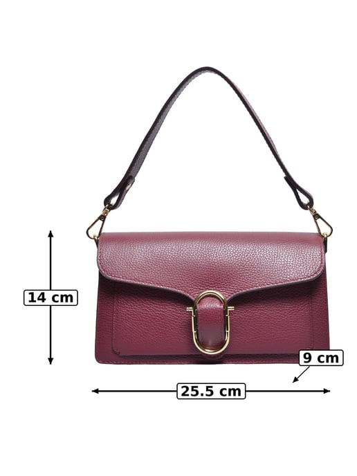 Anna Luchini Weinfarbe Rindsledertasche - Image 5