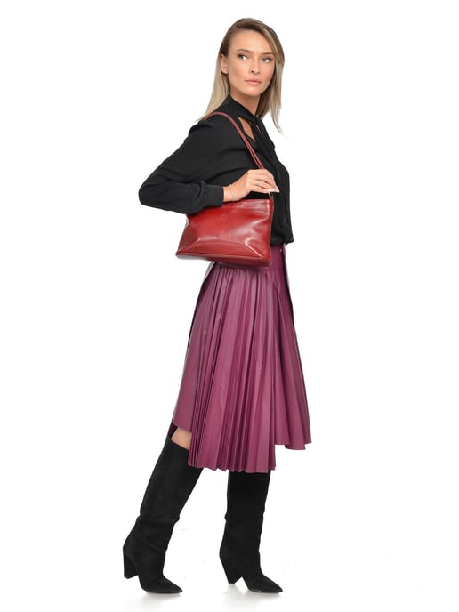 Luisa Vannini Rot Rindsledertasche - Image 5