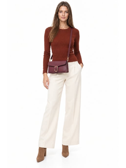 Anna Luchini Weinfarbe Rindsledertasche - Image 6