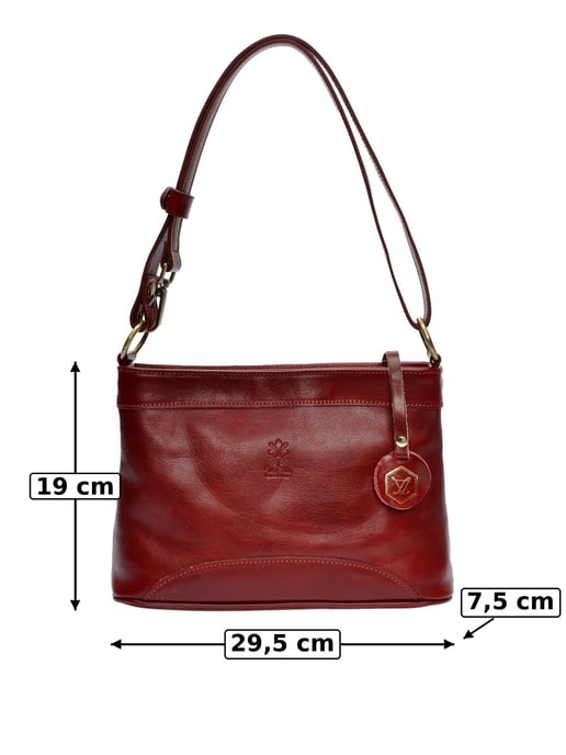 Luisa Vannini Rot Rindsledertasche - Image 6