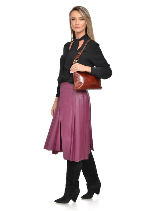 Luisa Vannini Kastanienbraun Rindsledertasche - Image 5