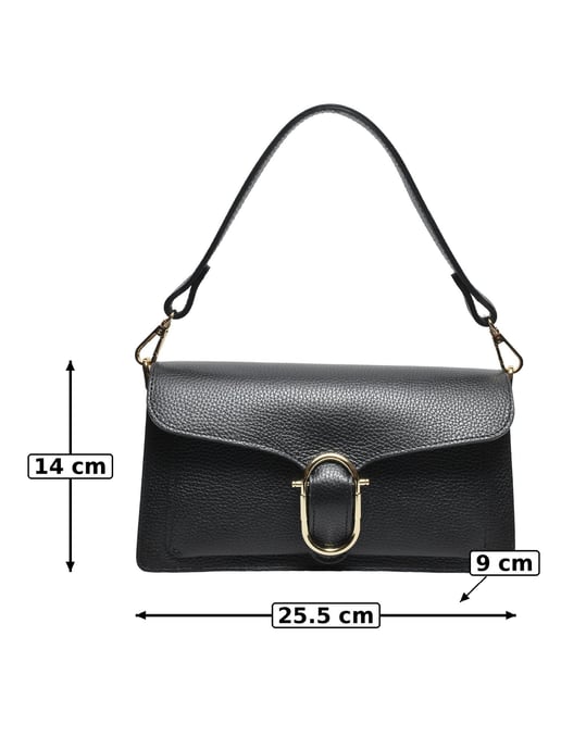 Anna Luchini Schwarz Rindsledertasche - Image 5