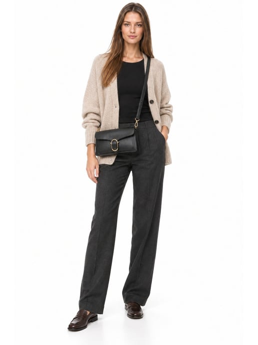 Anna Luchini Schwarz Rindsledertasche - Image 6