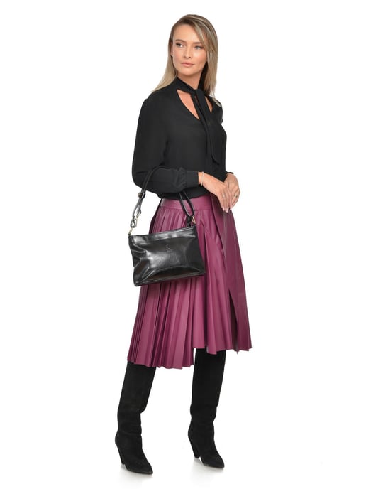 Luisa Vannini Schwarz Rindsledertasche - Image 5