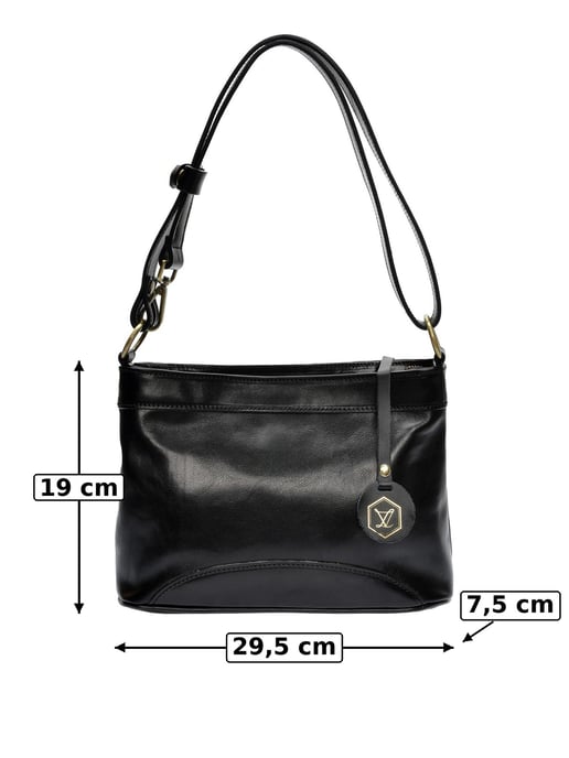 Luisa Vannini Schwarz Rindsledertasche - Image 6
