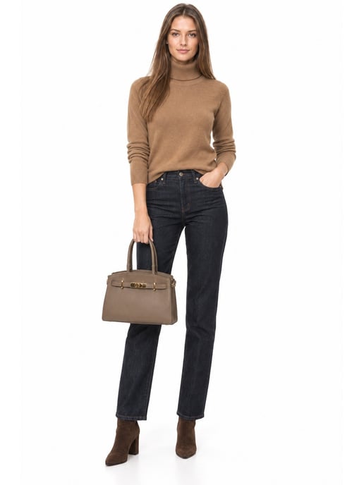Anna Luchini Beige Rindsledertasche - Image 6