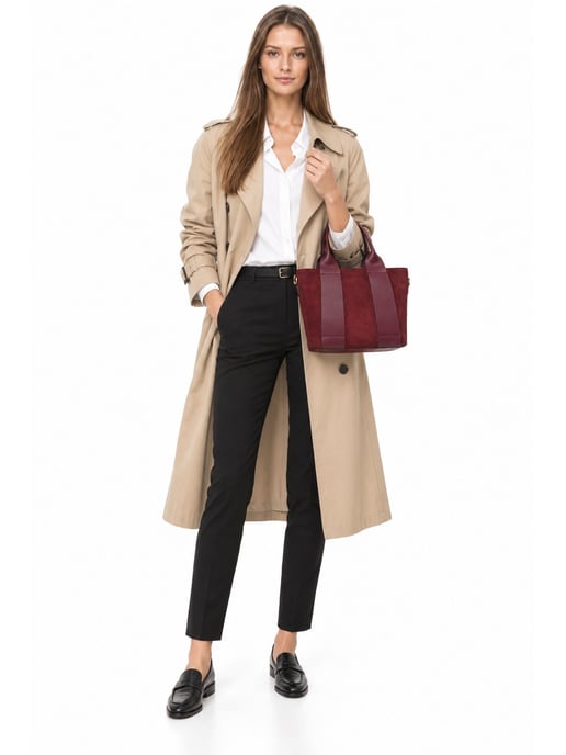 Luisa Vannini Weinfarbe Rindsledertasche - Image 6