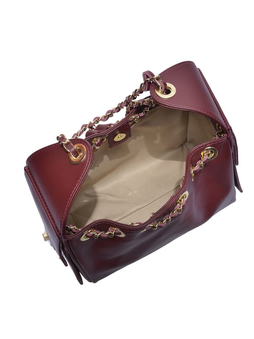 Anna Luchini Weinfarbe Rindsledertasche - Image 4