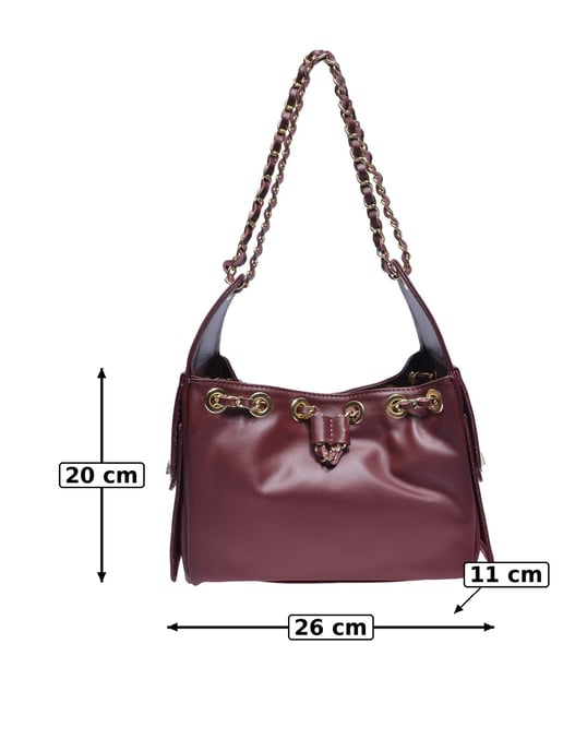 Anna Luchini Weinfarbe Rindsledertasche - Image 5