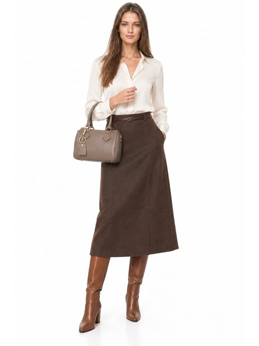 Luisa Vannini Beige Rindsledertasche - Image 6