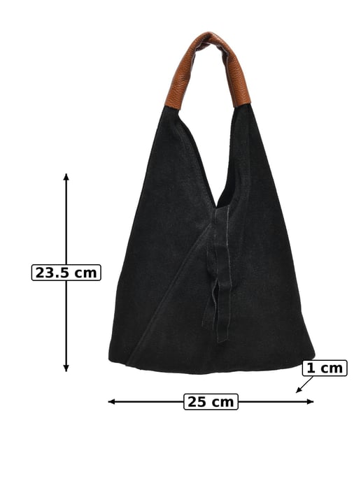 Anna Luchini Schwarz Rindsledertasche - Image 5