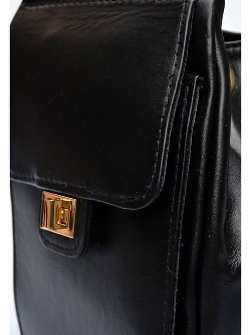Anna Luchini Schwarz Rindsledertasche - Image 3