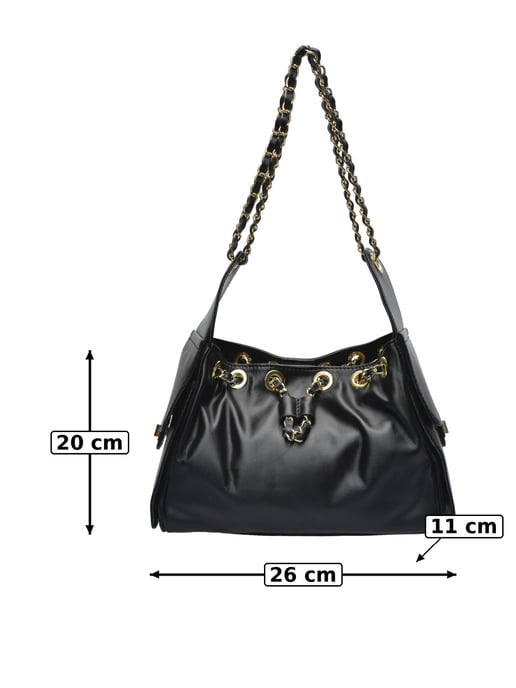 Anna Luchini Schwarz Rindsledertasche - Image 6