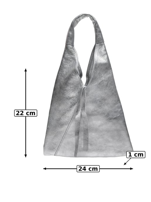 Anna Luchini Silber Rindsledertasche - Image 5