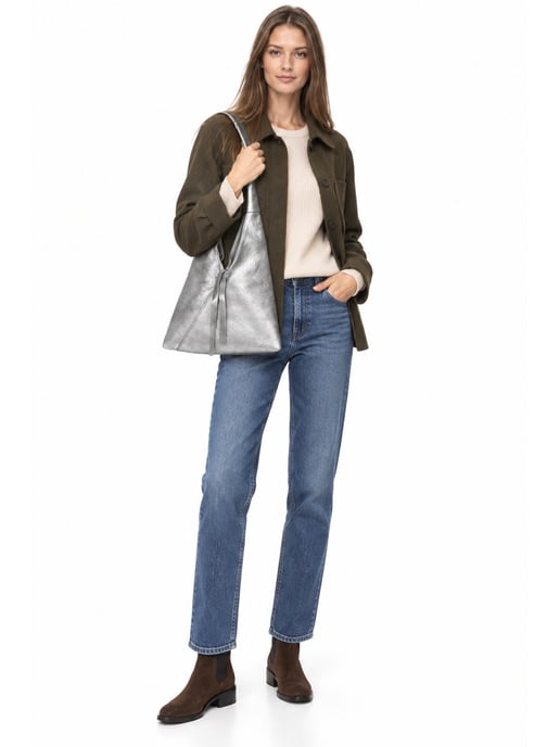 Anna Luchini Silber Rindsledertasche - Image 6
