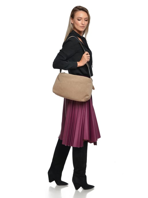 Anna Luchini Beige Rindsledertasche - Image 5