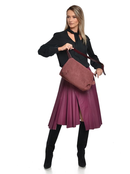 Anna Luchini Weinfarbe Rindsledertasche - Image 5