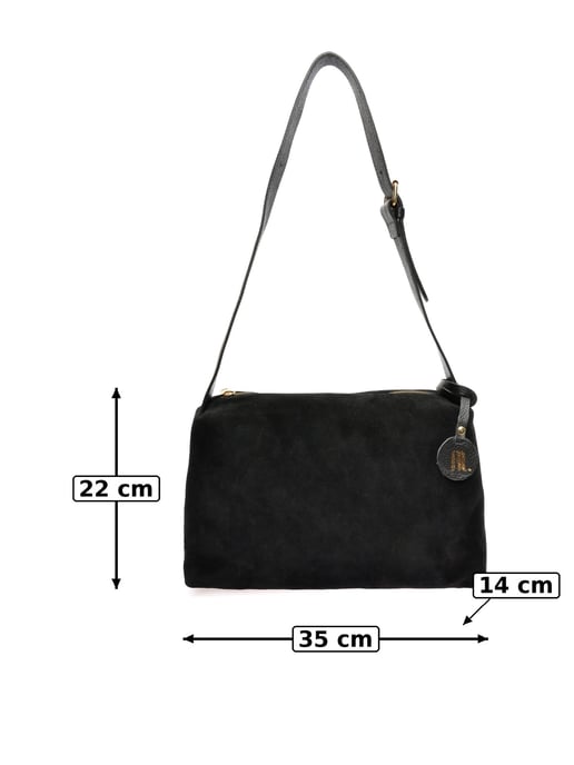 Anna Luchini Schwarz Rindsledertasche - Image 6