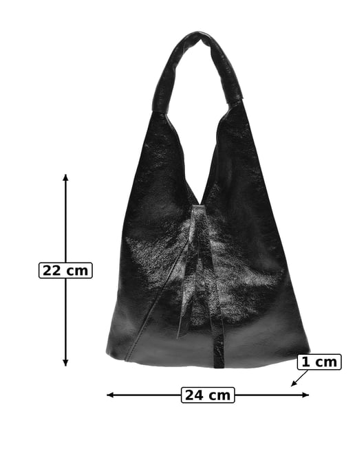 Anna Luchini Schwarz Rindsledertasche - Image 5