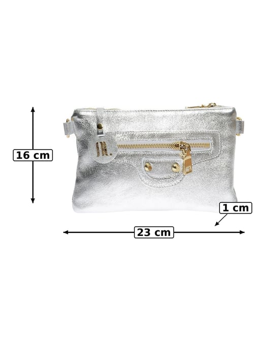 Anna Luchini Silber Rindsledertasche - Image 4