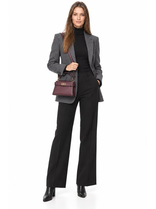 Anna Luchini Weinfarbe Rindsledertasche - Image 6
