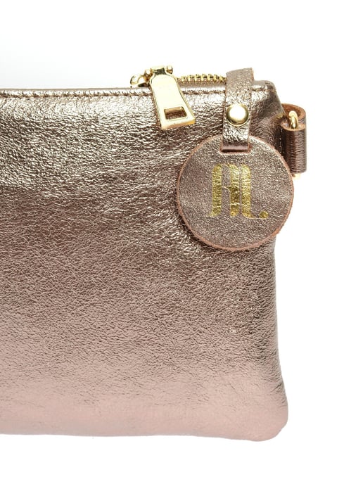 Anna Luchini Bronze Rindsledertasche - Image 3