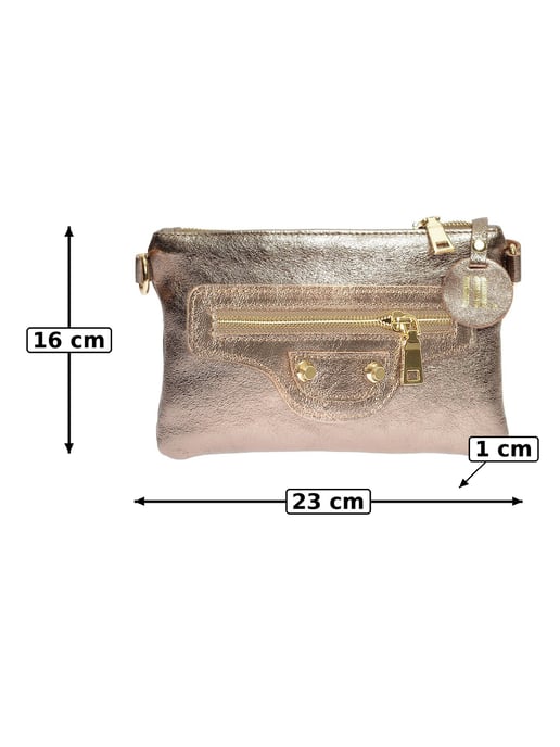 Anna Luchini Bronze Rindsledertasche - Image 6
