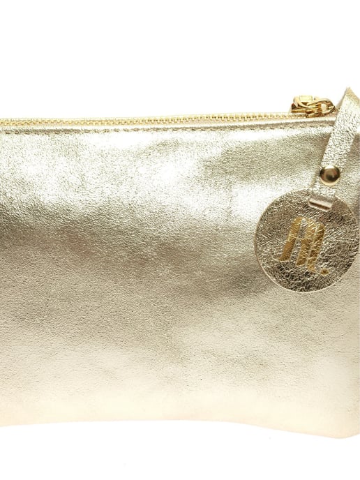 Anna Luchini Gold Rindsledertasche - Image 3