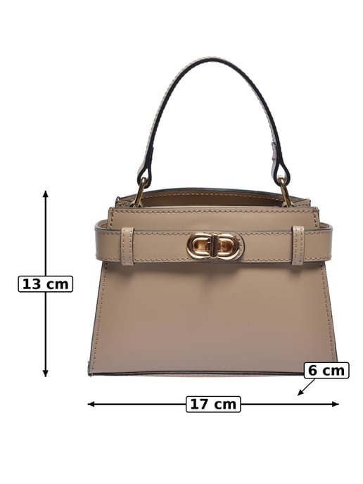 Anna Luchini Beige Rindsledertasche - Image 5