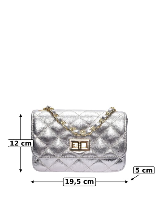 Luisa Vannini Silber Rindsledertasche - Image 6