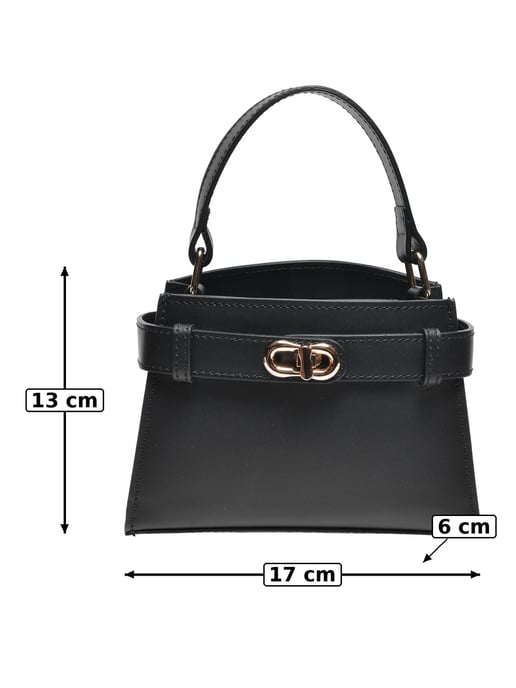 Anna Luchini Schwarz Rindsledertasche - Image 5