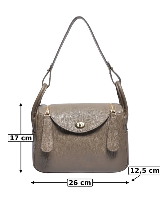 Luisa Vannini Beige Rindsledertasche - Image 5