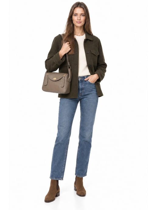 Luisa Vannini Beige Rindsledertasche - Image 6
