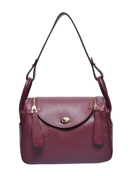 Luisa Vannini Weinfarbe Rindsledertasche - Image 1