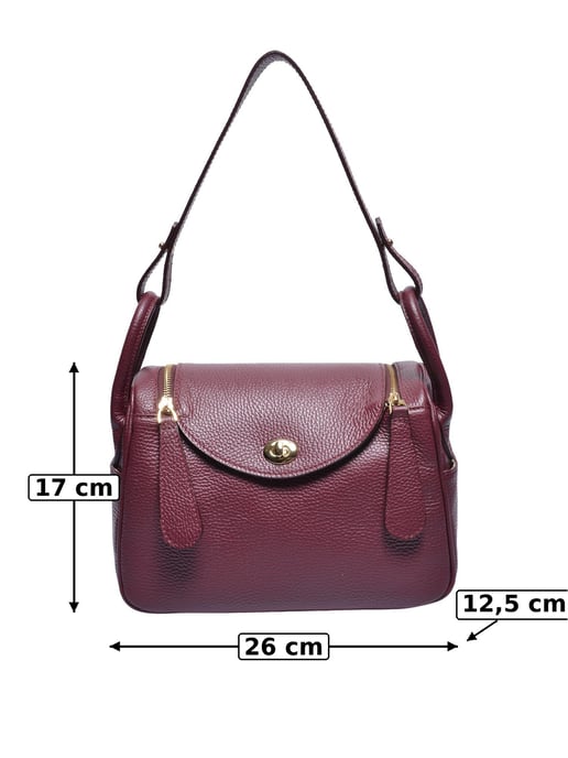 Luisa Vannini Weinfarbe Rindsledertasche - Image 5