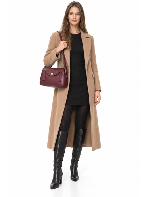 Luisa Vannini Weinfarbe Rindsledertasche - Image 6