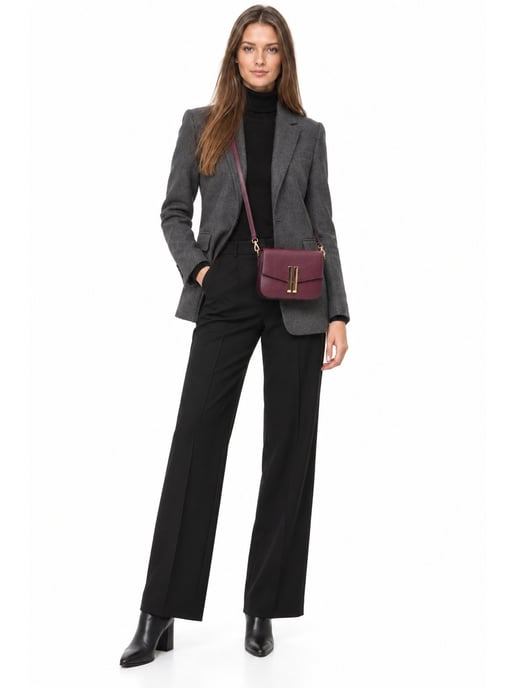 Anna Luchini Weinfarbe Rindsledertasche - Image 6
