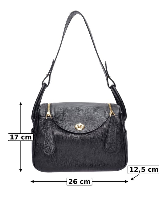 Luisa Vannini Schwarz Rindsledertasche - Image 6