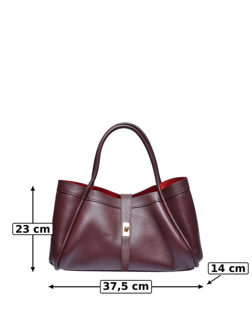 Luisa Vannini Weinfarbe Rindsledertasche - Image 5