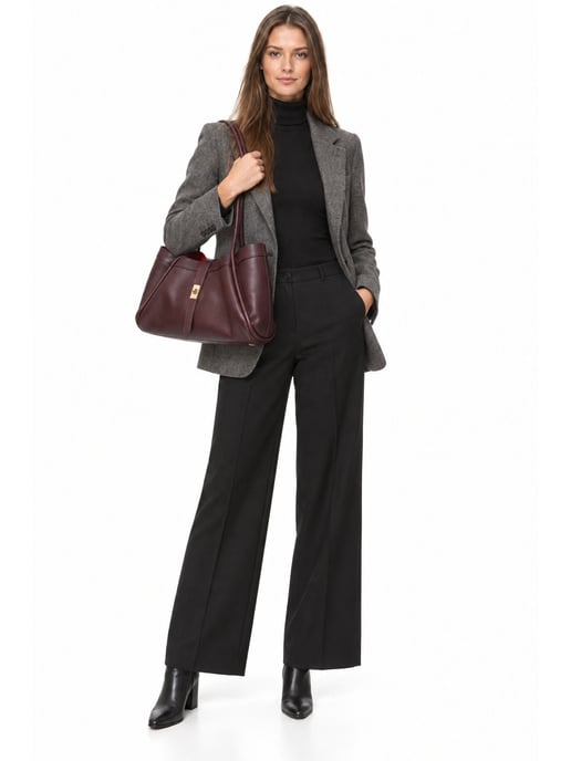 Luisa Vannini Weinfarbe Rindsledertasche - Image 6