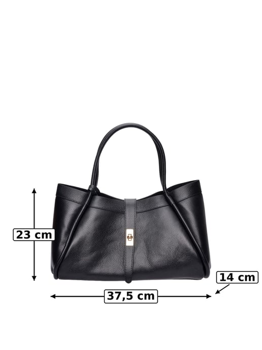 Luisa Vannini Schwarz Rindsledertasche - Image 6