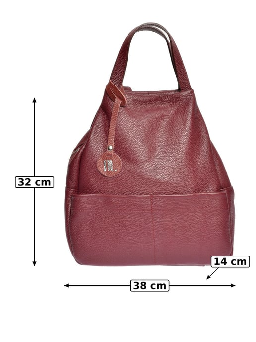 Anna Luchini Weinfarbe Rindsledertasche - Image 6