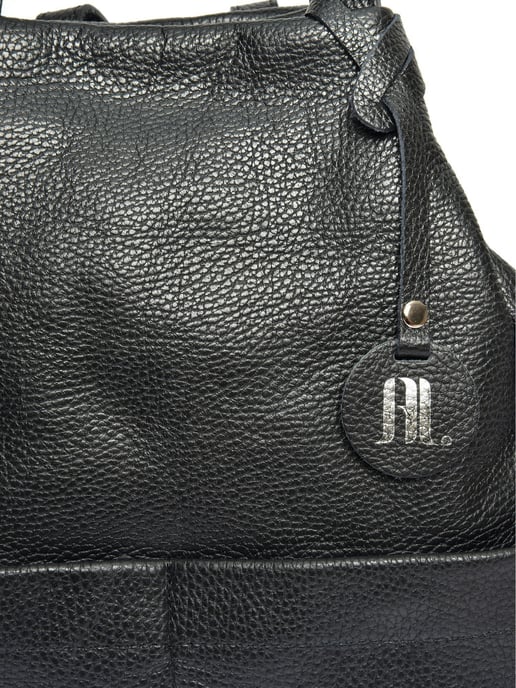 Anna Luchini Schwarz Rindsledertasche - Image 3