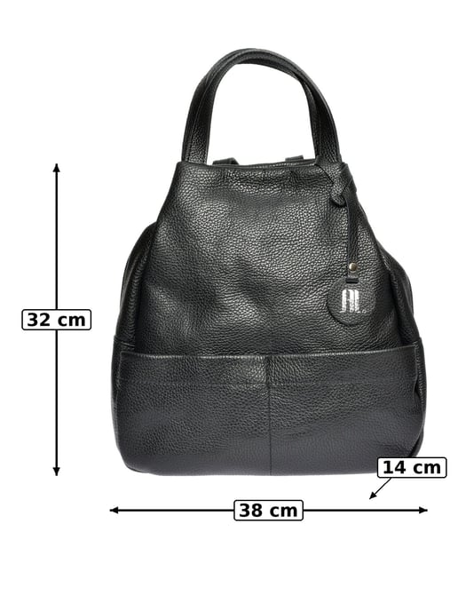 Anna Luchini Schwarz Rindsledertasche - Image 6