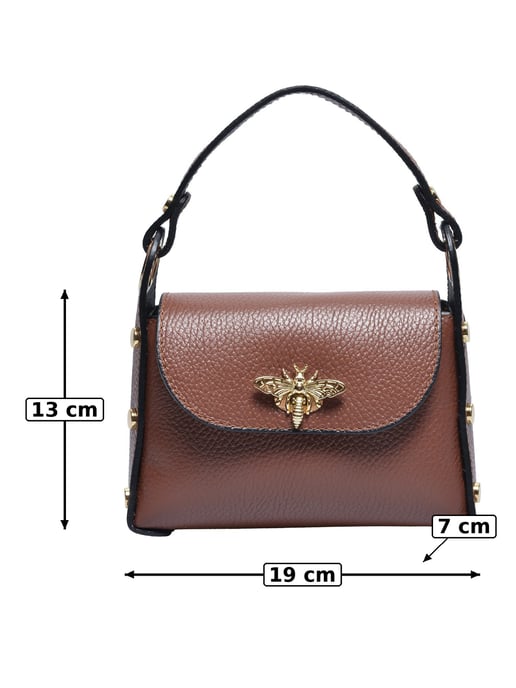 Anna Luchini Kastanienbraun Rindsledertasche - Image 5