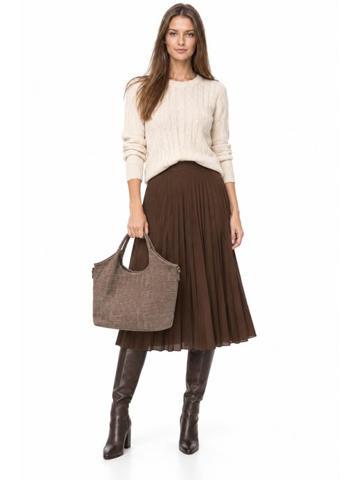 Anna Luchini Beige Rindsledertasche - Image 6