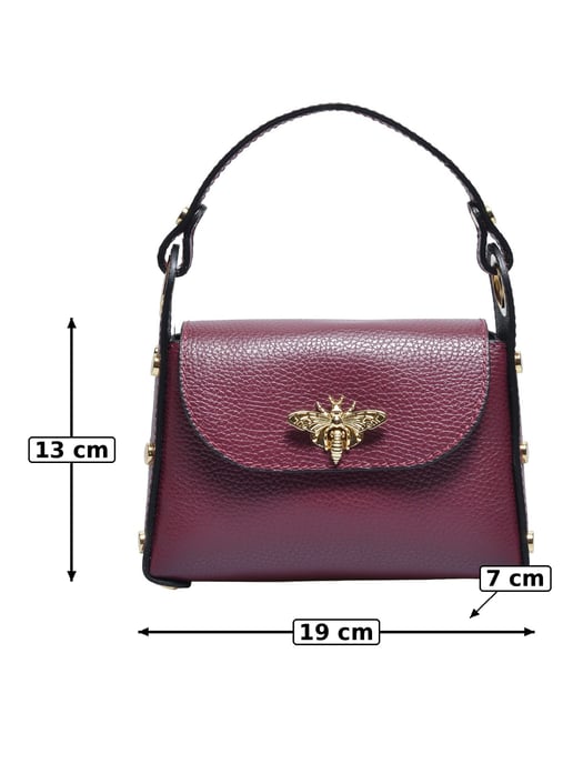 Anna Luchini Weinfarbe Rindsledertasche - Image 5