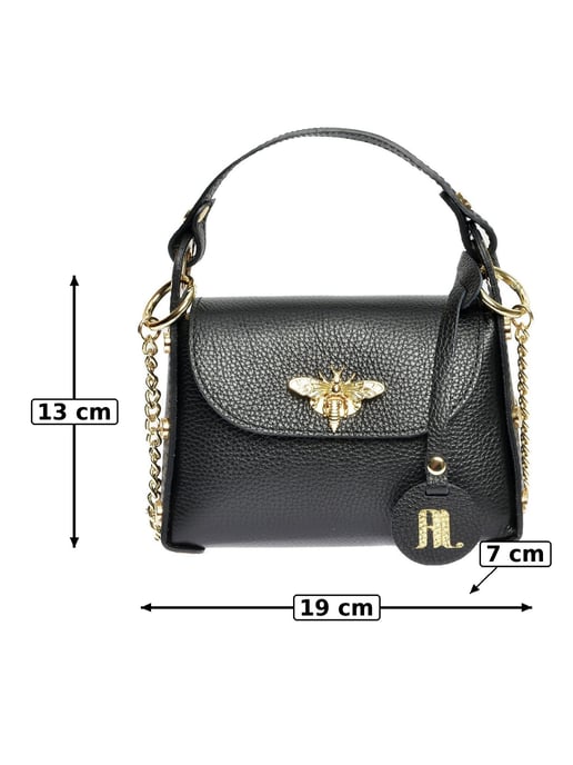 Anna Luchini Schwarz Rindsledertasche - Image 6