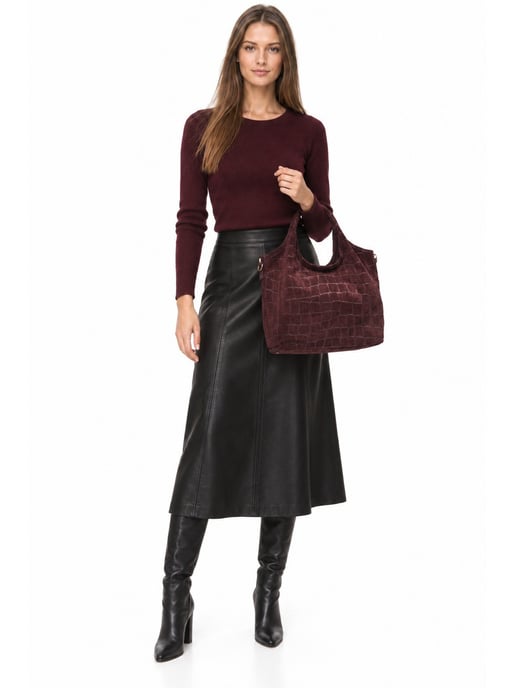 Anna Luchini Weinfarbe Rindsledertasche - Image 6